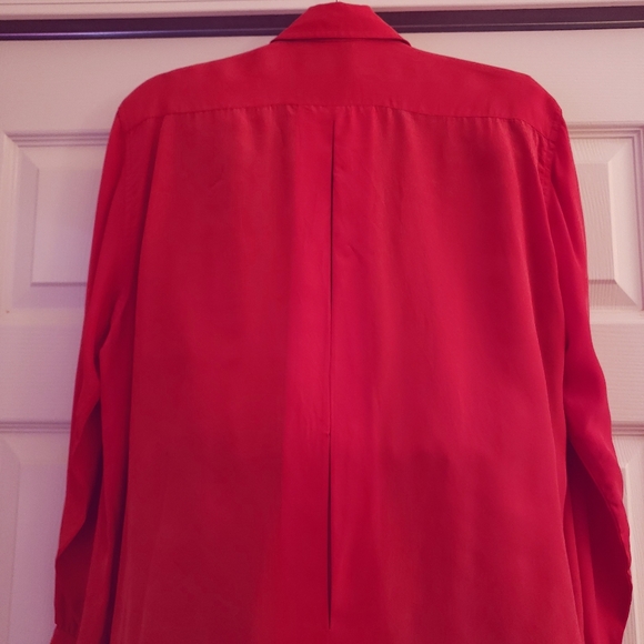 Vintage Red Silk Blouse - Picture 7 of 9